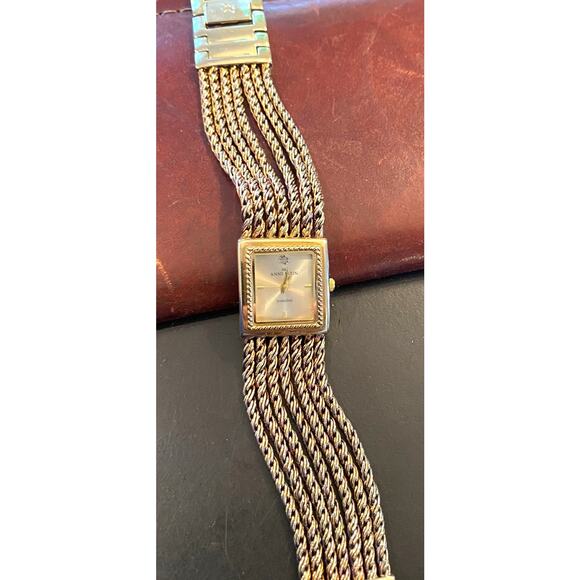 Women's 20mm Gold Tone Anne Klein Diamond Watch, 10/7670 - Picture 3 of 5